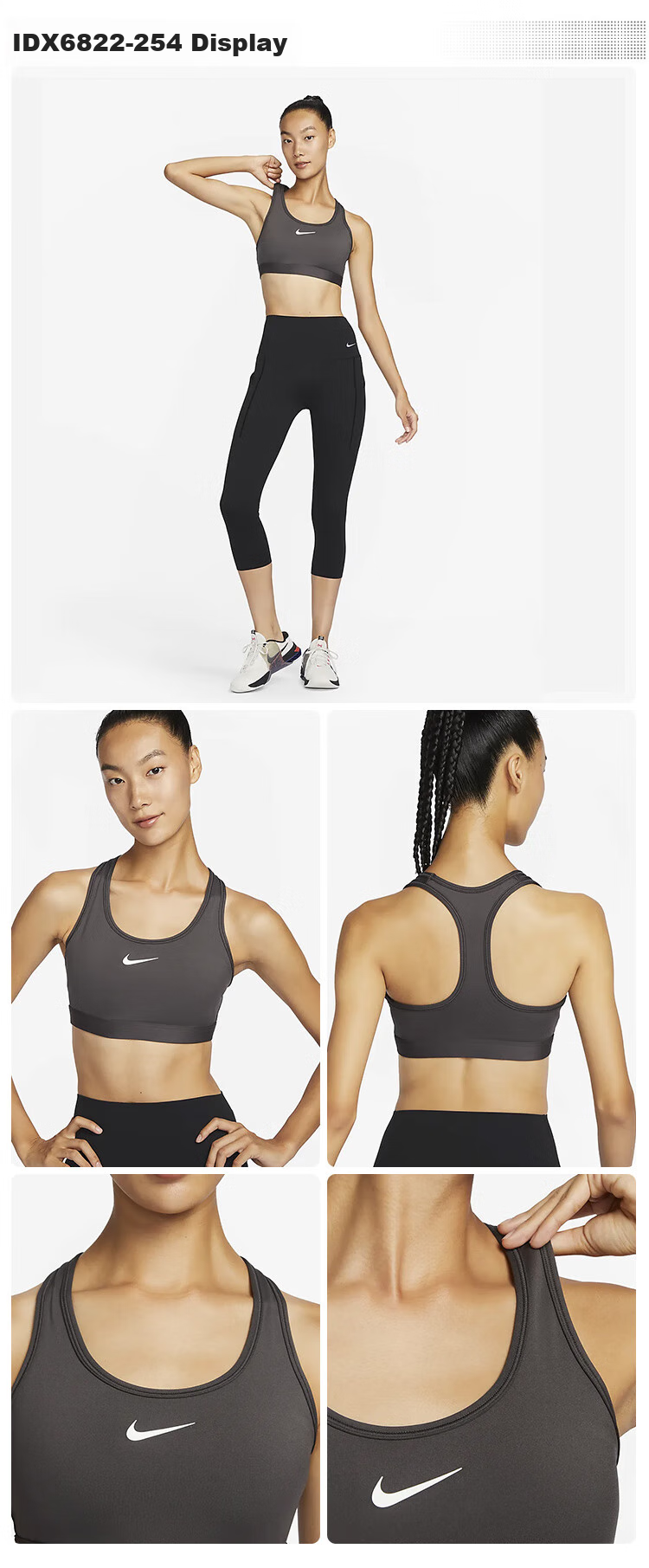 NIKE Women's Sports Bra, Medium Support, MED SPT BRA Sports Bra, DX6822-100, White, Size M 6