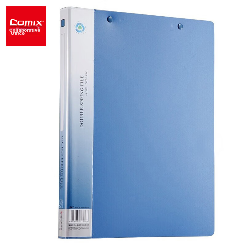 COMIX Sturdy File Folder/document Holder/double Spring Clip A4 Blue AR151A-W