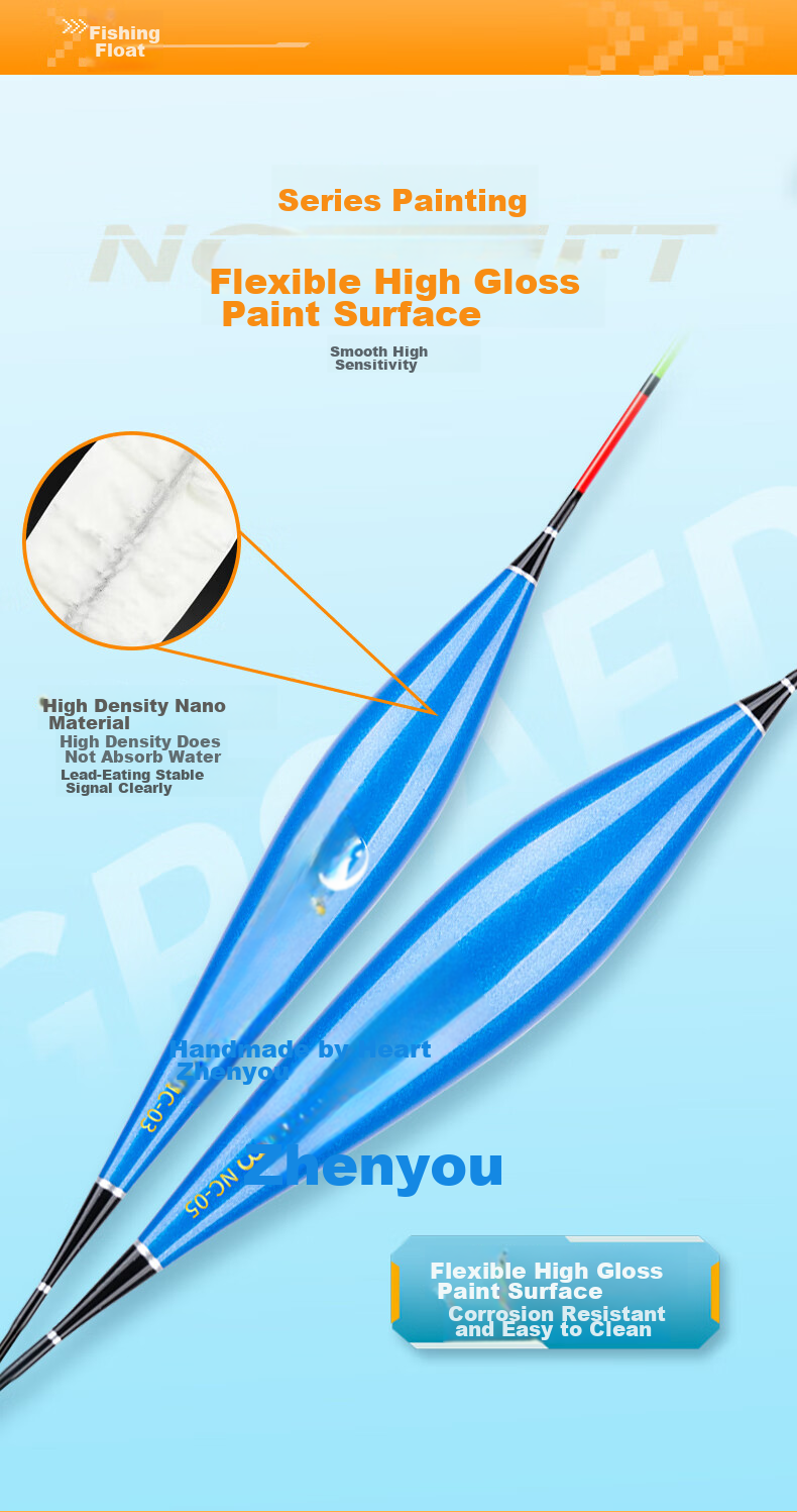 Grsaed Three-Pack NC02 Nano Fishing Float, Highly Sensitive And Eye-Catching, for Crucian Carp And Carp, Wild Fishing Lake Reservoir Mixed Breeding Float Set 4