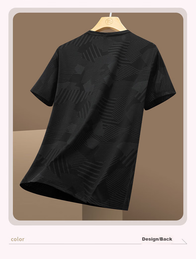 JEEP SPIRIT Ice Silk Short-Sleeve T-Shirt for Men, Summer Casual Half-Sleeve Top, Round Neck Outdoor Quick-Dry Lightweight, White, 2XL 18