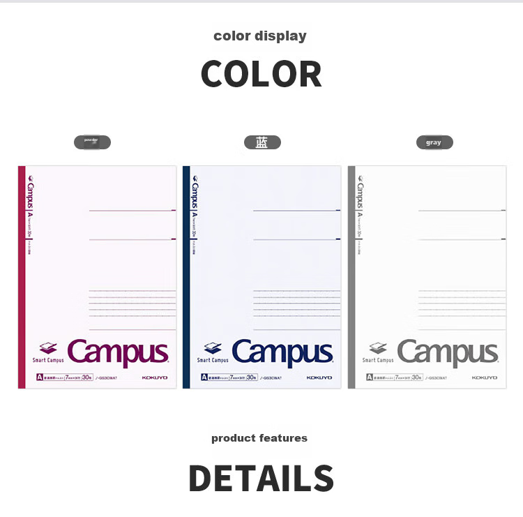 KOKUYO Imported Smart Campus Wirebound Notebook, 7mm Dotted Lines × 30 Rows B5/30 Pages Pink 1 Book NO-GS3CWAT 3