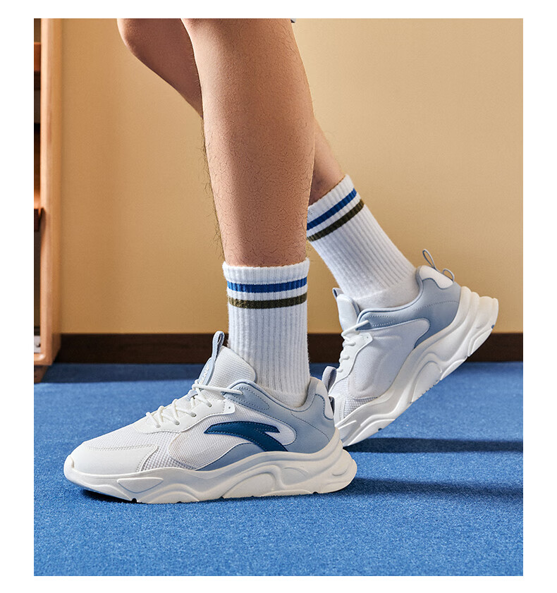 Anta Little Millennium Men's Casual Shoes Summer Mesh Breathable Thick Sole Height Increasing Commuter Dad Running Sports Shoes 7