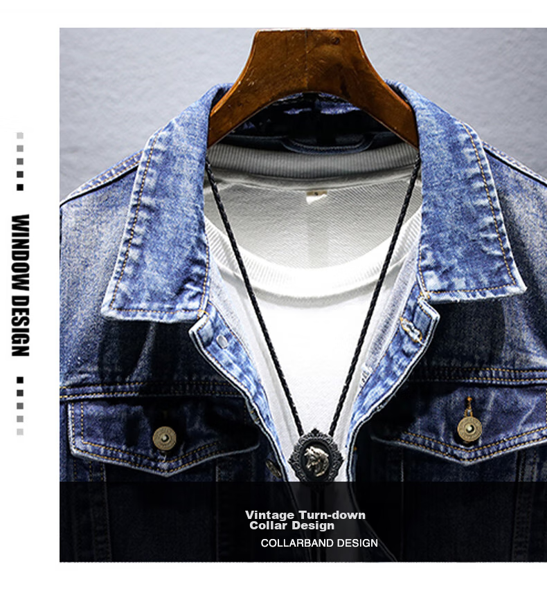 Jeanswest Men's Denim Vest 2026 Spring Summer Loose Simple Fashion Jacket Smoke Gray XL 5