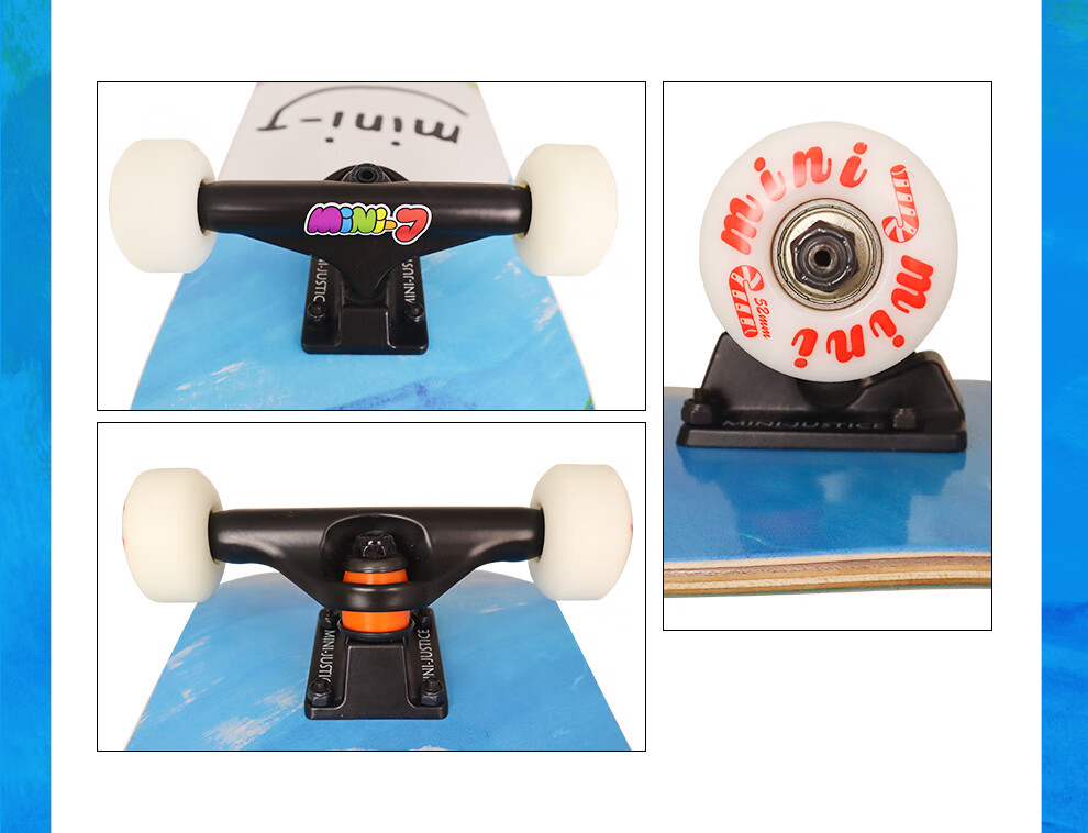 JUSTICE Professional Skateboard for Children's Double-Warped Deck, Essential for Middle And Elementary School Curriculum, Spaceman Astronaut Design, Suitable for Ages 6-12 11