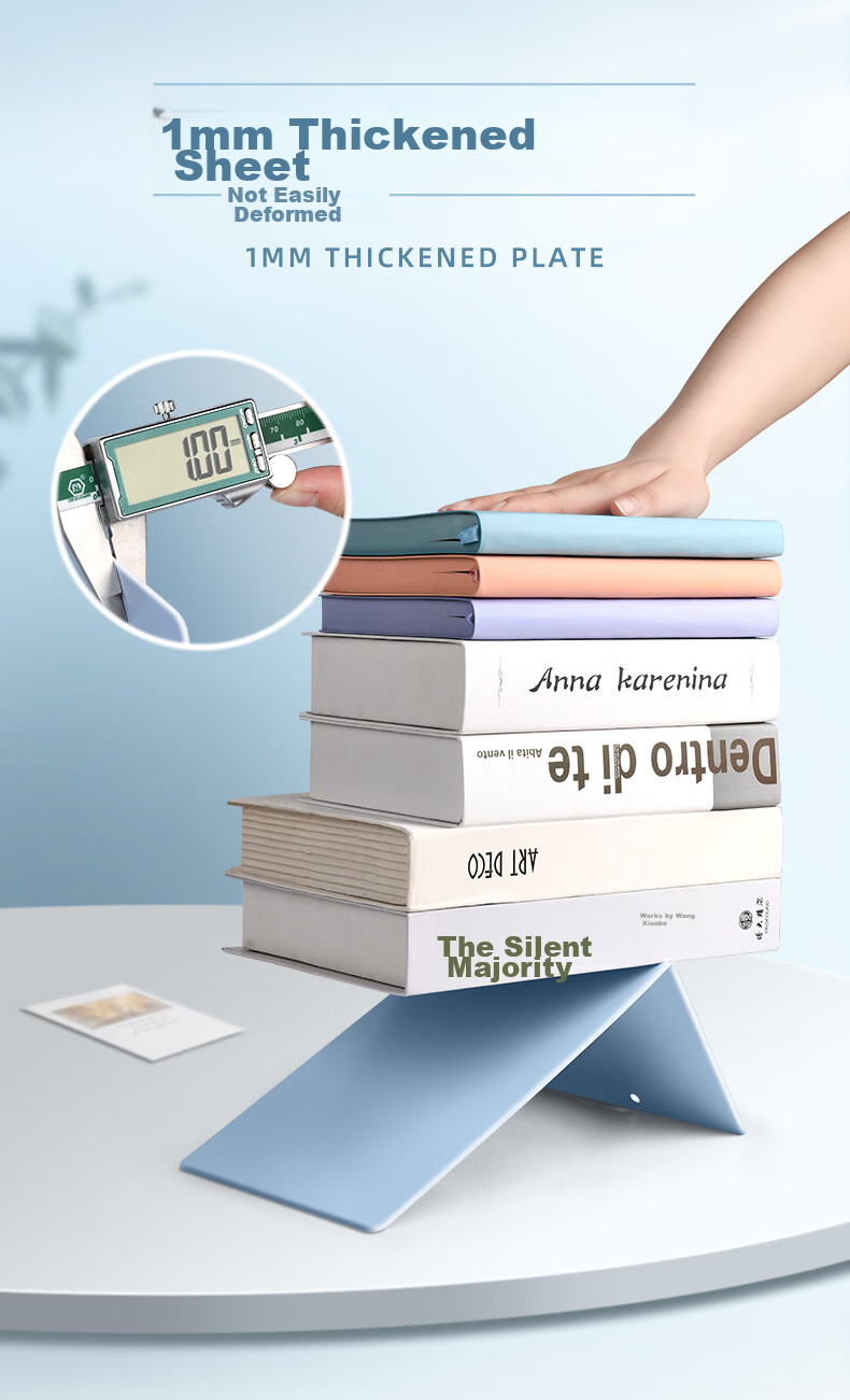 Shuxing L-Shaped Bookend, Student Book Holder, Book Support, Storage Rack, Desktop Organizer, Metal Two-Tier Bookshelf Partition, Book Divider 3