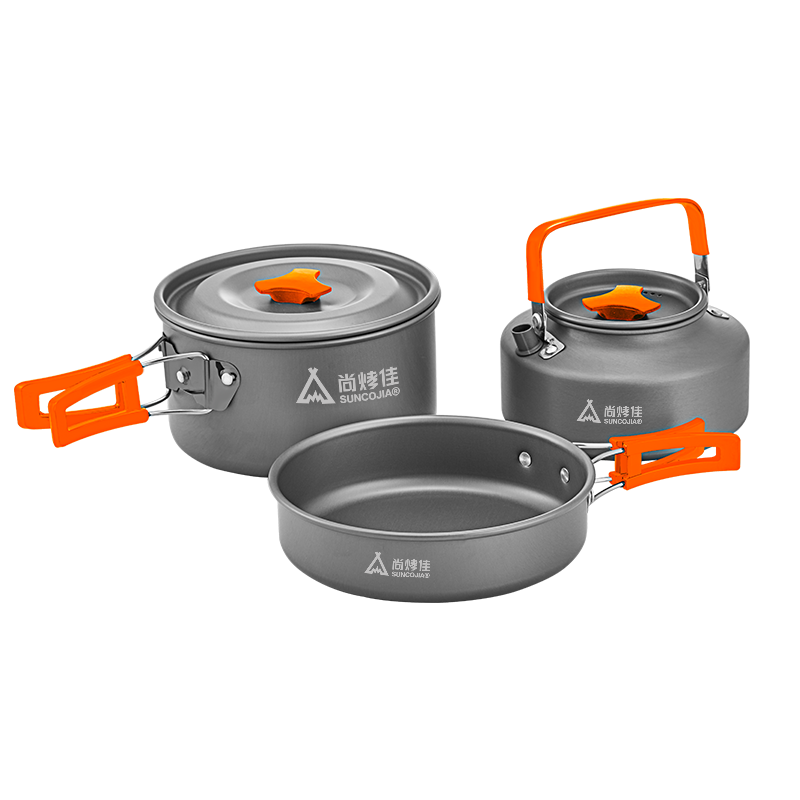 Suncojia Outdoor Cookware Set, Portable Picnic Cookware, Self-Driving Camping Cookware, Portable Cooking Utensils, Kettle, Outdoor Dining Set