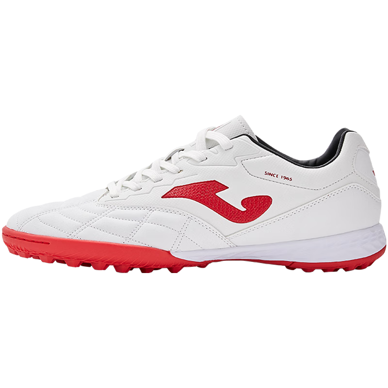 JOMA Soccer Shoes with Molded Studs for Adults, Men, Women And Youth TF Non-Slip Professional Competition Football Training Shoes White Red Size 42