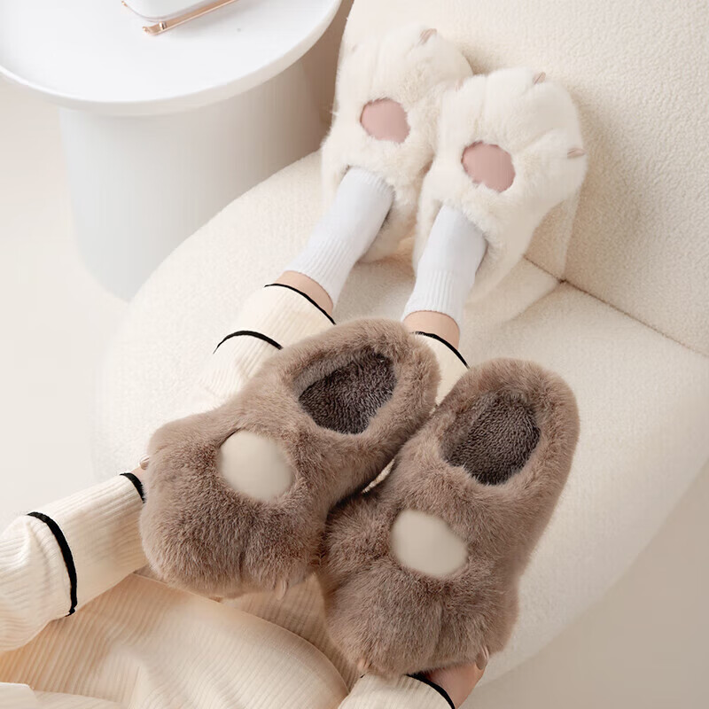 Darcy Mr. Claw Ice Cream Stick Cotton Slippers Women's Autumn and Winter Cute Warm Plush Slippers Non-slip Home Soft Bottom Slippers