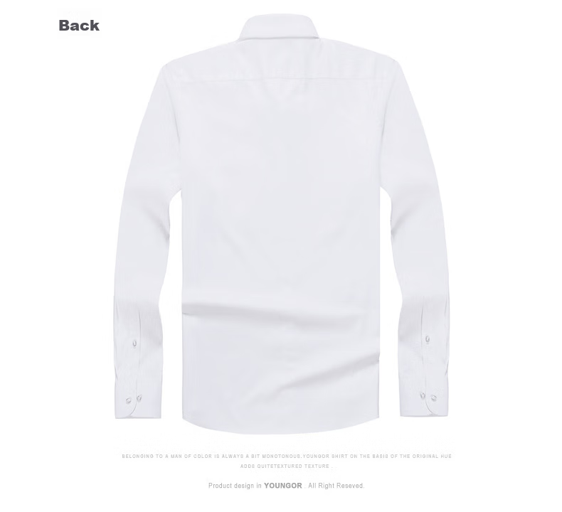 YOUNGOR [DP Wrinkle-Free] 2026 New All-Cotton Breathable Anti-Wrinkle Easy-Care Shirt, Long Sleeve White (With Pocket), Size 38 11