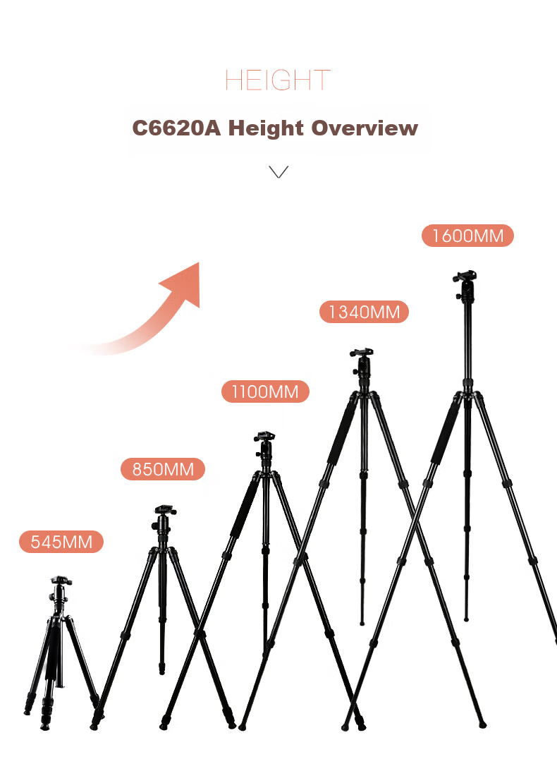 Weifeng WF-C6620A, Eight-Layer Carbon Fiber Tripod, Mirrorless And DSLR Camera Photography And Video Tripod, Portable Travel Tripod, Selfie Live Streaming Outdoor Floor Stand 16