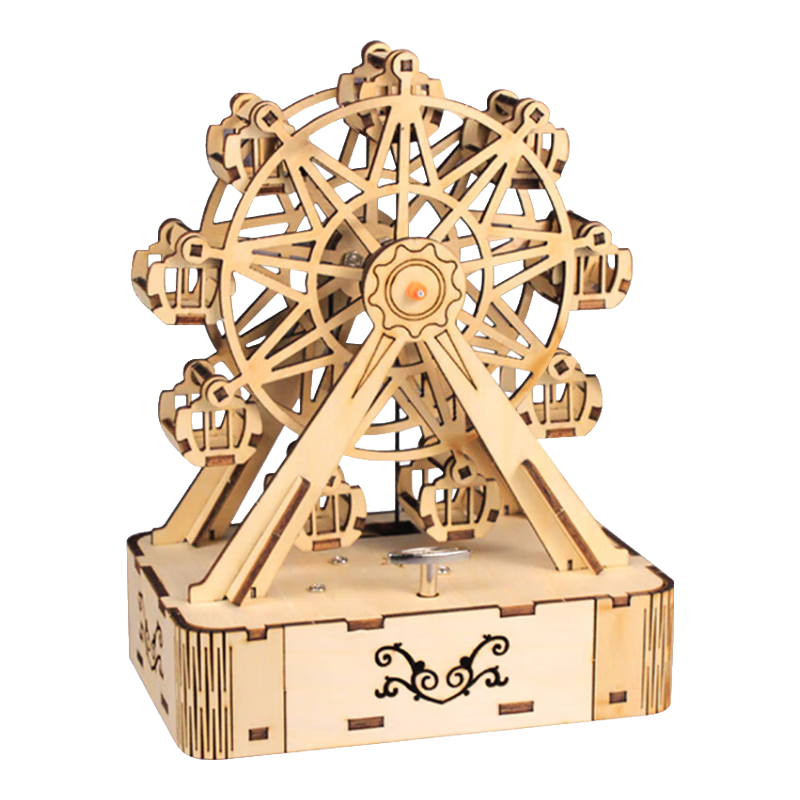 BULUQI Building Block Ferris Wheel Music Box, Children's Toy, Early Education for Ages 7-14, 3D Puzzle, Birthday Gift