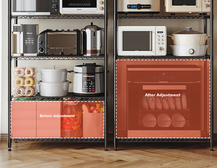 QIAONAMEI Kitchen Storage Rack, Floor-Standing Storage Shelf, Multi-Layer Shelving Unit, Household Organizer Rack, Living Room Storage Shelf, 60CM2392 13