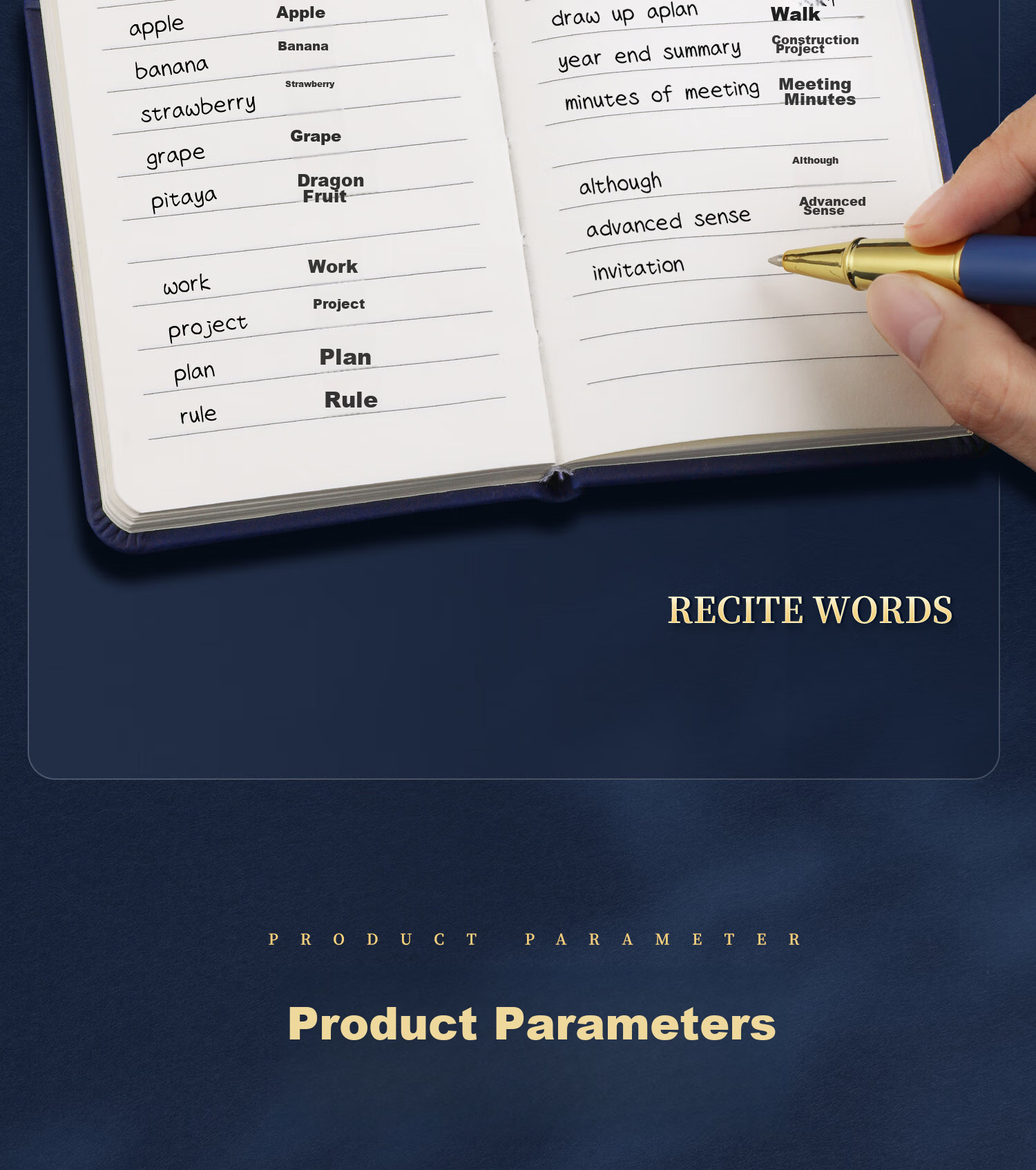 Mingyu Pocket Notebook A7 Small Notepad Portable Memo Pad High-Quality Chinese-Style Mini Journal for Accounting, Notes, Vocabulary, And Reminders Graduation Season Gift for Middle And High School Exams Navy Blue 11