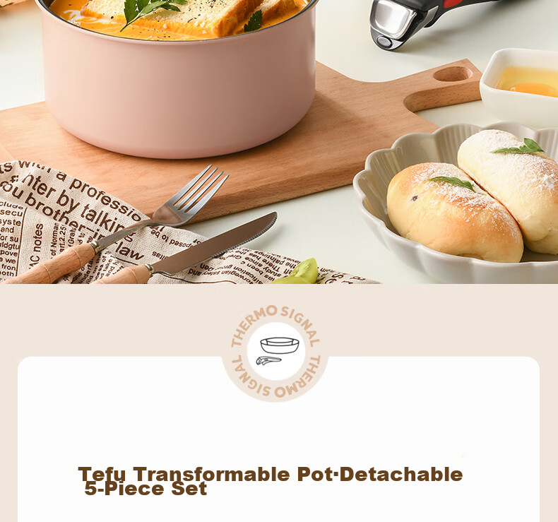 Tefal Cookware Set with Detachable Handles, Non-Stick Pan with Titanium Coating, Versatile Skillet Suitable for Dishwasher 3
