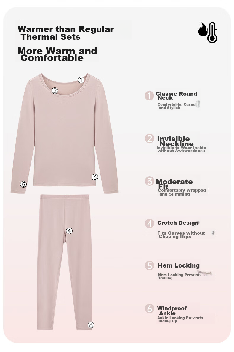 Yiershuang [Containing Cashmere And Silk] Women's Thermal Underwear Set, Cotton Base Layer Autumn Top And Pants for Wome 13