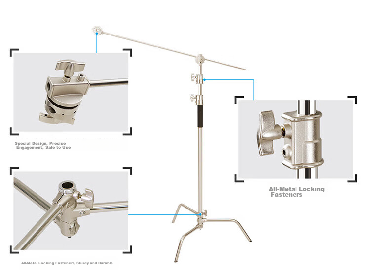 JINBEI CK-2 Detachable Tripod Crossbar, Arm, Light Stand, Ceiling Light Bracket, Magic Leg Studio Photography Light Stand CK-2 Magic Leg Light Stand 16