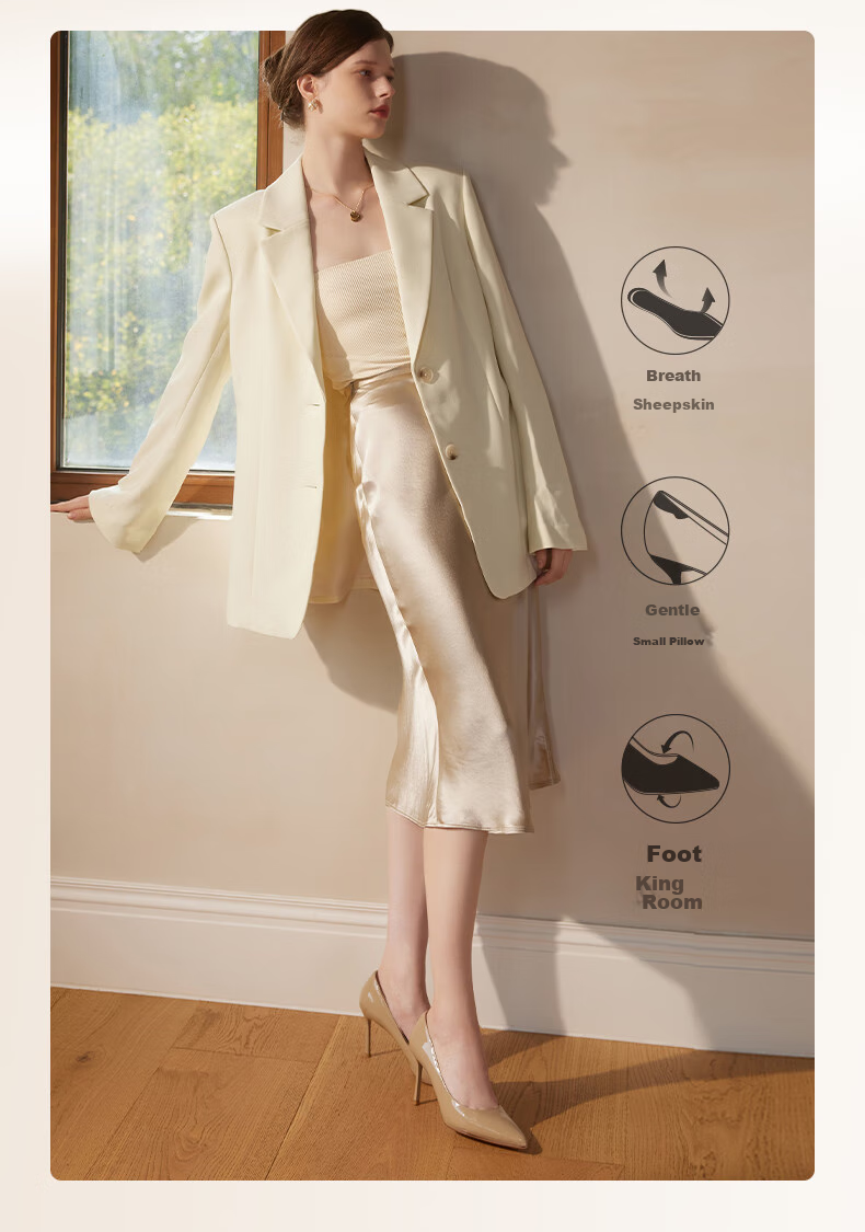 73Hours Celebrity-Inspired Women's Shoes, Brittany Professional High Heels, Wedding Shoes, Shallow-Mouth Pumps, Soft-Soled Comfortable Women's Shoes 2