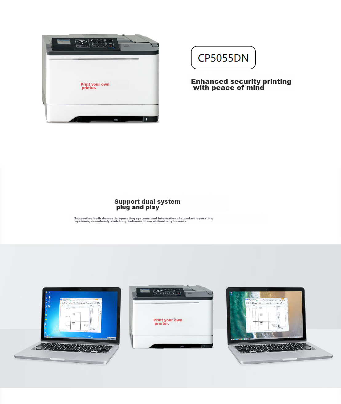PANTUM CP5055DN A4 Color Laser Printer, Automatic Duplex, Wired Network Printing, 38 Pages/minute, Intranet Printer, Domestic Innovation And Creatio 3