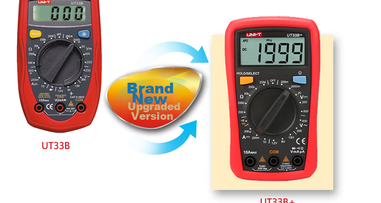 UNI-T UT33A+ Pocket Digital Multimeter, High-Precision Burn-Proof Multimeter, Electrician's Meter, Multi-Purpose Meter for Home Use 34