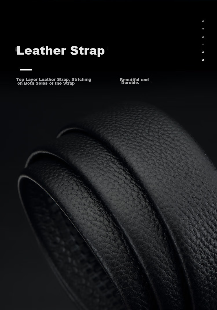CROCODILE Men's Inner Belt, Top-Grain Leather, Automatic Buckle, Casual Waistband for Young Men, Gift 12968 for Boyfriend 8