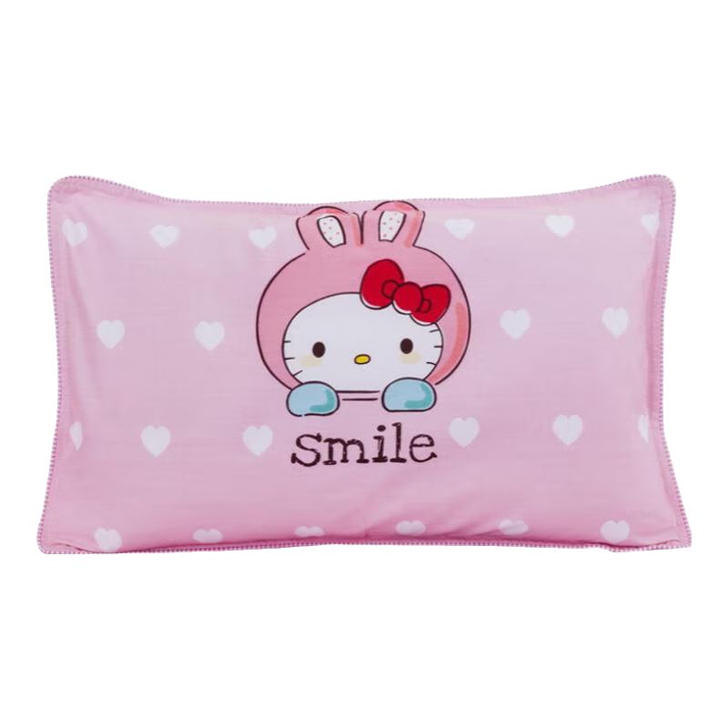 9I9 Children's Pillowcase, Pure Cotton, for Toddlers And Kindergarten, Washable, All Seasons (Pillow Core Not Included), 60*40cm, Cat Desig