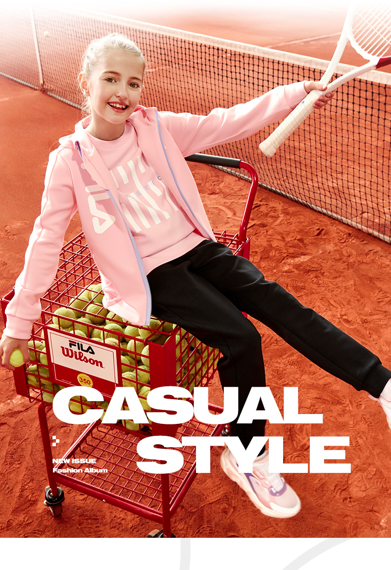 fila斐乐童装儿童针织连帽外套2021秋季款男童休闲潮流秋季上衣-150