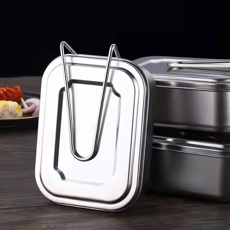 Quanshi 304 Stainless Steel Lunch Box with Lid, Fast Food Container, Office Worker Bento Box, Cafeteria Meal Box, No Dividers, 1200ml
