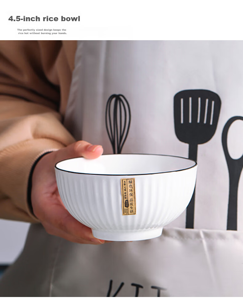 Haoya Jingdezhen Underglaze Color Simple Ceramic Bowl and Plate Dinnerware Set 28 Pieces Housewarming Gift Yan Yu Yao 9