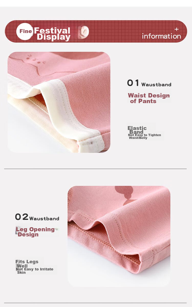 Bingxuemumian Girls' Underwear, Class A Quality Cotton, Antibacterial Crotch, Boxer Briefs, Sweat-Absorbing And Breathable, for Older Children, Square-Cut Shorts 15