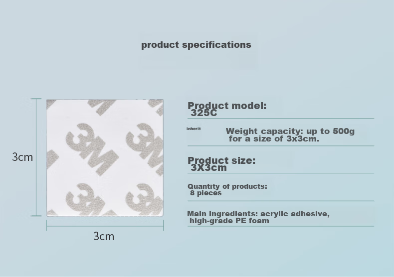 3M Scotch Double-Sided Foam Tape, Strong Adhesive, Heavy-Duty, Long-Lasting, Office Supplies, 325C Square Pieces, 8 Pieces 2