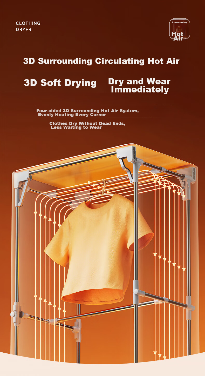 Bear Top Touch No-Bend Home Portable Foldable Clothes Dryer HGJ-E10T7 2
