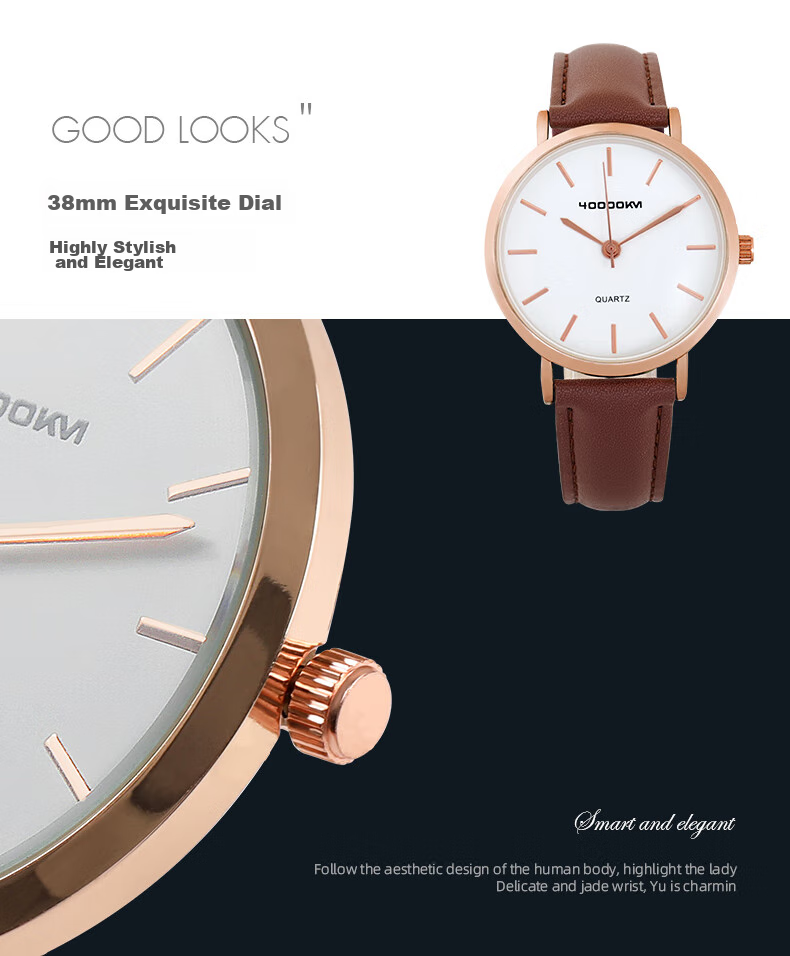 Siwangongli Ladies' Watch, Fashionable Trendy Girls' Wristwatch, Suitable for Middle And High School Students, Back-To Season And New Year Gift 2