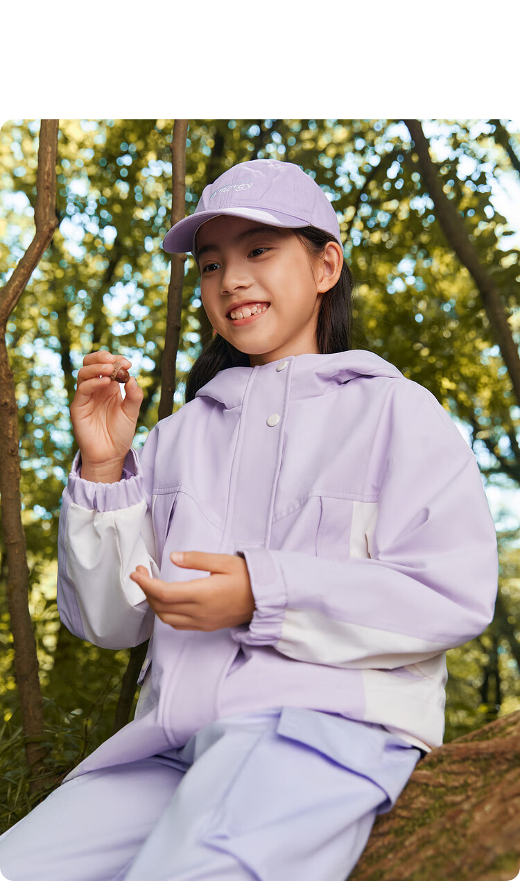 BALABALA Children's Outerwear, Girls' Jacket, Autumn 2024 Collection, for Older Children, Waterproof And Windproof, Color-Block Design, Trendy Top, 208324105005 10
