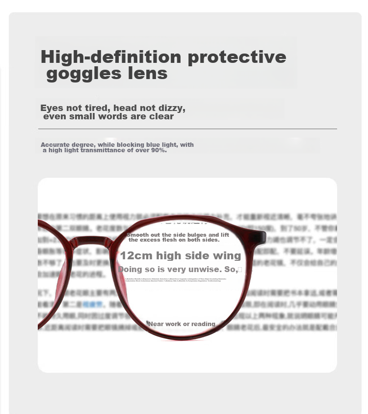 Nianqingtai Women's Fashionable Full-Frame TR90 Comfortable High-Definition Ultra-Light Imported Reading Glasses D686 + 4.00 Diopters for Presbyopia 9
