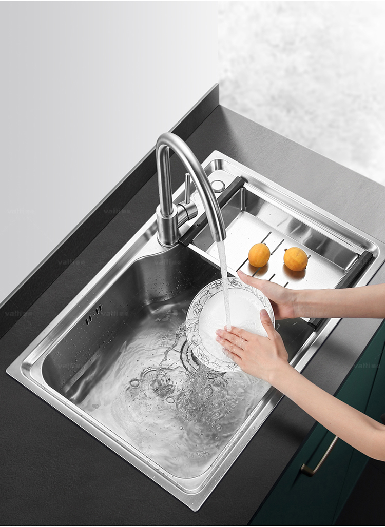 华帝(vatti) 304不锈钢水槽单槽 拉丝不锈钢洗菜盆 厨房水槽 厨房洗碗