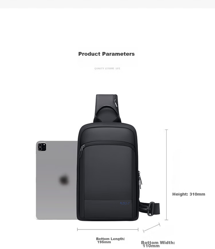 GOLF Chest Bag, Men's Shoulder Crossbody Bag, Phone And IPad Bag, Business Casual USB Interface Travel Sports Mini Backpack 15
