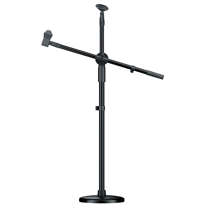NINTAUS HY-105 Microphone Stand, Floor-Standing Live Streaming Steel Tube Body, Extendable Recording Stage Stand Equipment with Microphone Clamp