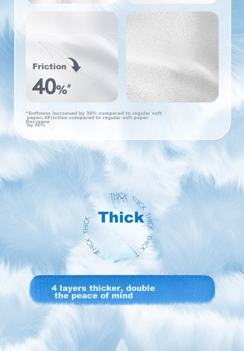 COROU Pocket Tissues, 4-Ply 10 Sheets*10 Packs, Velvet Feel, Moisturizing Wipes, Cloud Soft Tissue, Napkins, Cream Paper, Portable 7