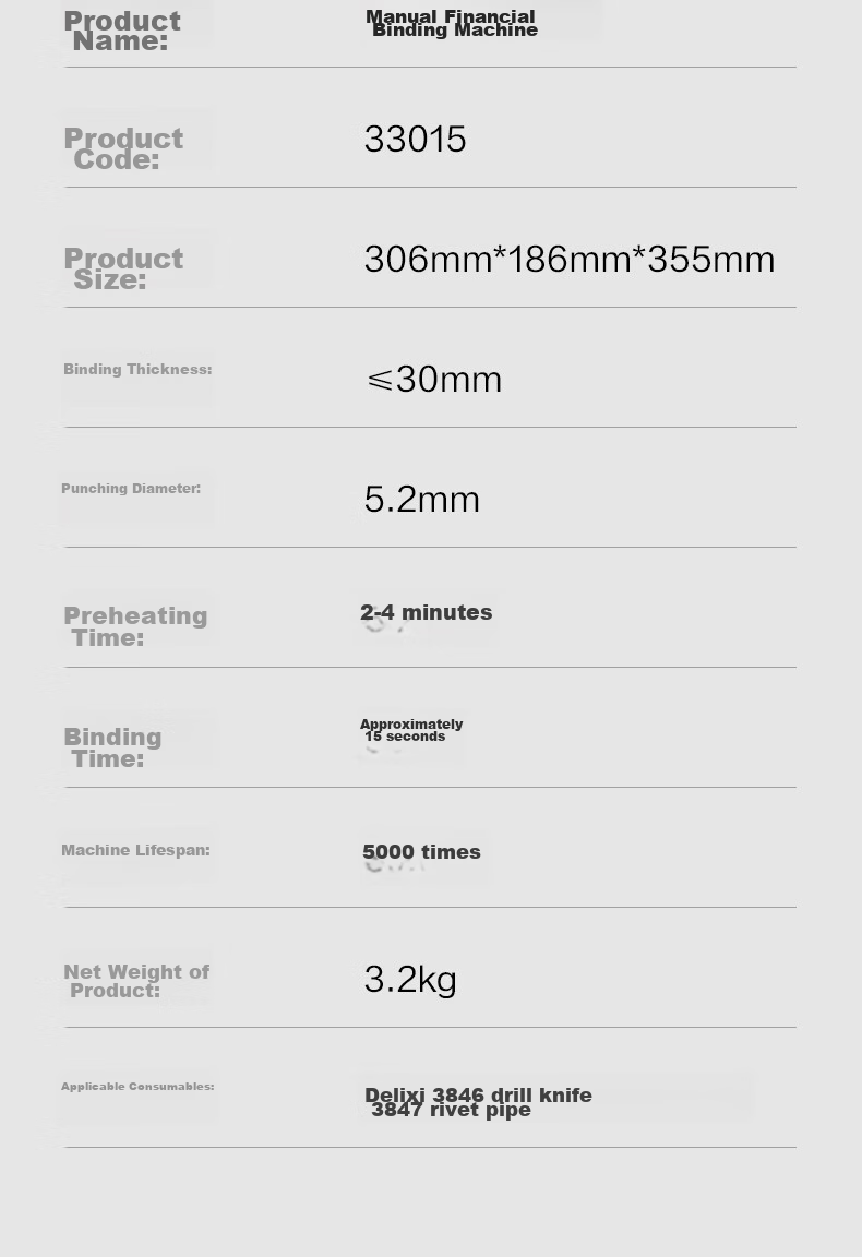 Deli Financial Binder, 300-Page Capacity, Hole Puncher, Office File Riveting Machine, Metal Desktop Flagship Model 33015 12