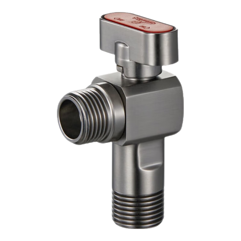 Submarine F104H Brass Ball Valve, Spherical Brass Valve Core, Full-Open High-Flow Cross Valve, Gunmetal Gray Hot Water Angle Valve
