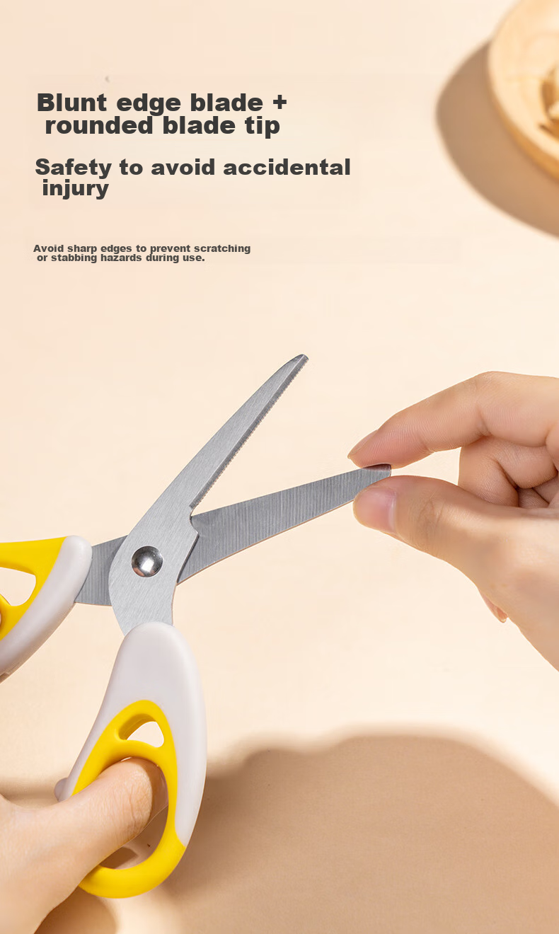 LUSN Stainless Steel Baby Food Scissors, Can Cut Meat, Portable for Takeaway, Infant-Specific Food Grinding Tool Set 4