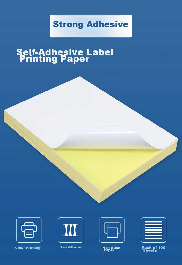 Elifo Stickers, Adhesive Labels, A4 Self-Adhesive Printing Paper, Sticky Gold Yellow Backing Paper, Colored Matte Textured, 50 Sheets 4