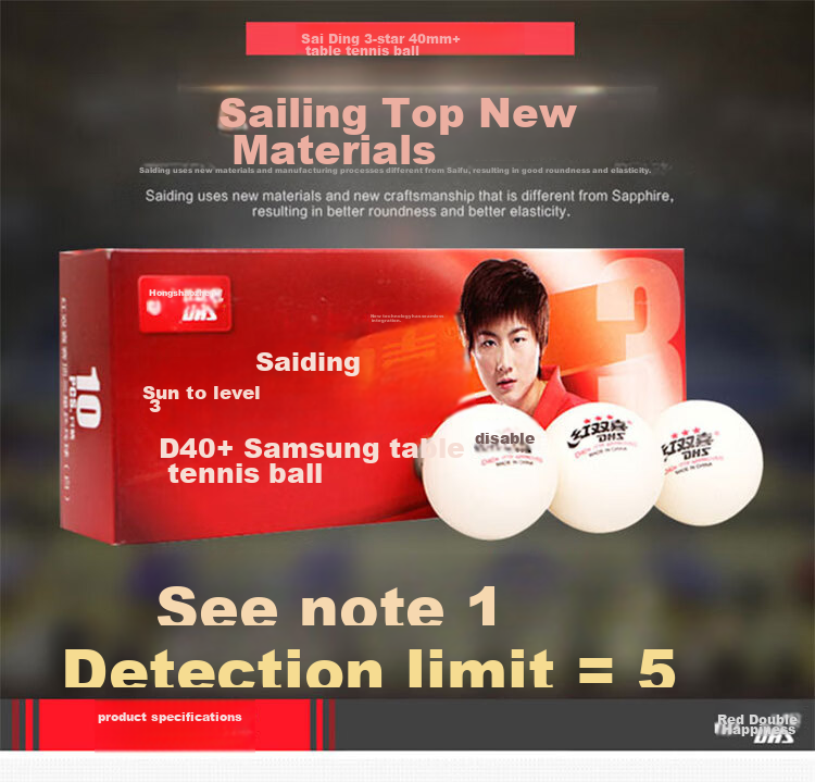 DHS Sai Di Bai Star Table Tennis Balls, Professional Competition Training Balls, Size 40+, Pack of 10 1