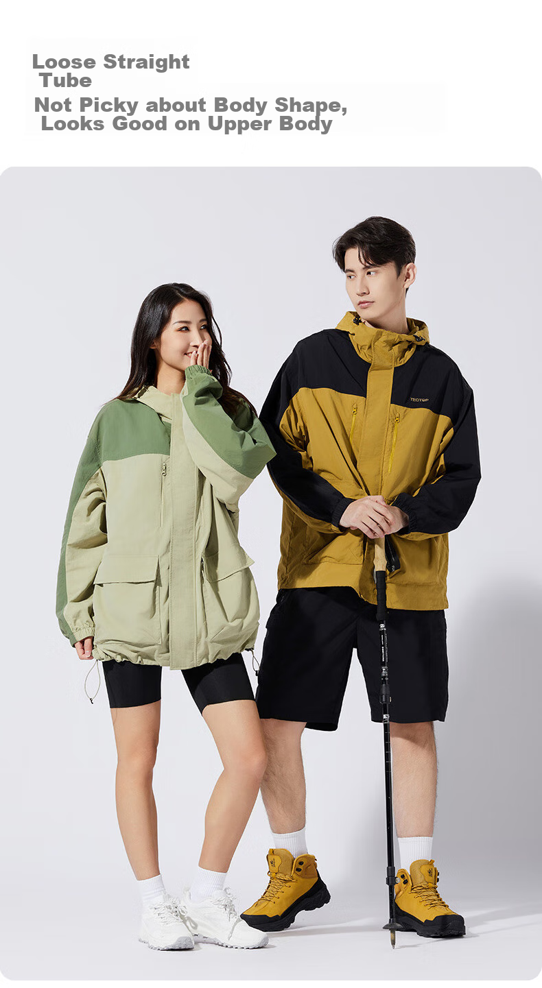 TECTOP Windproof Outdoor Hiking Jacket, Casual Outerwear, 2412205WT, Olive Green/ebony Gray, Size S 13