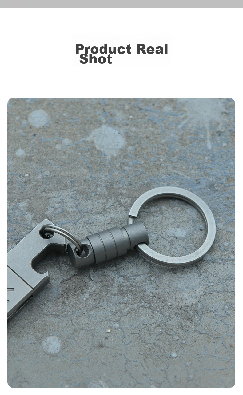 YORA Titanium Alloy Anti-Drop Quick-Release Car Key Ring Connector, Bidirectional Universal Ring, Parent-Child Buckle, EDC Tool, USB Drive Lanyard Clip 10
