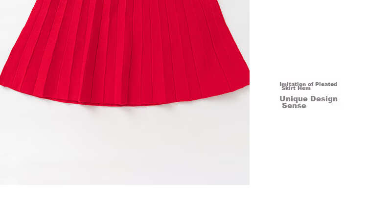 BALABALA Girls' New Chinese-Style Knitted Dress, Spring 2025 Collection, Red Pleated Princess Greeting Dress, 208125111001 13