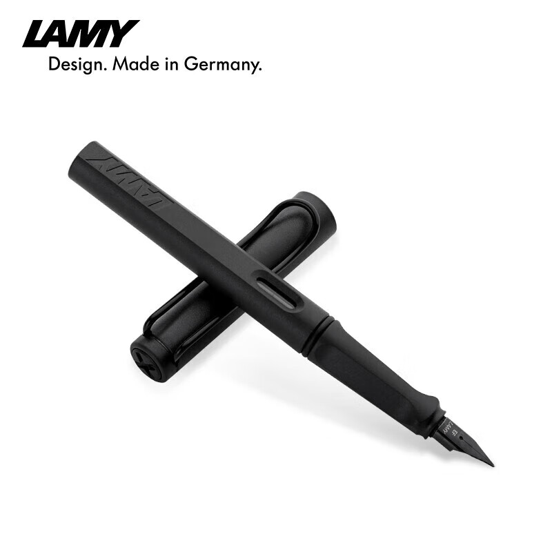 LAMY Fountain Pen, Safari Series Handwriting Practice Posture-Correcting Pen, Student Stationery, Office Gift, Holiday Present, Corporate Bulk Purchase, Matte Black 0.5mm