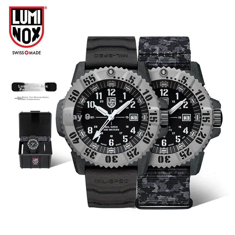 Luminox Military Standard 3351 Swiss Sports Watch, Water-Resistant 300m Quartz Watch for Men, XL.3351.SET Mid-Autumn Festival Gift