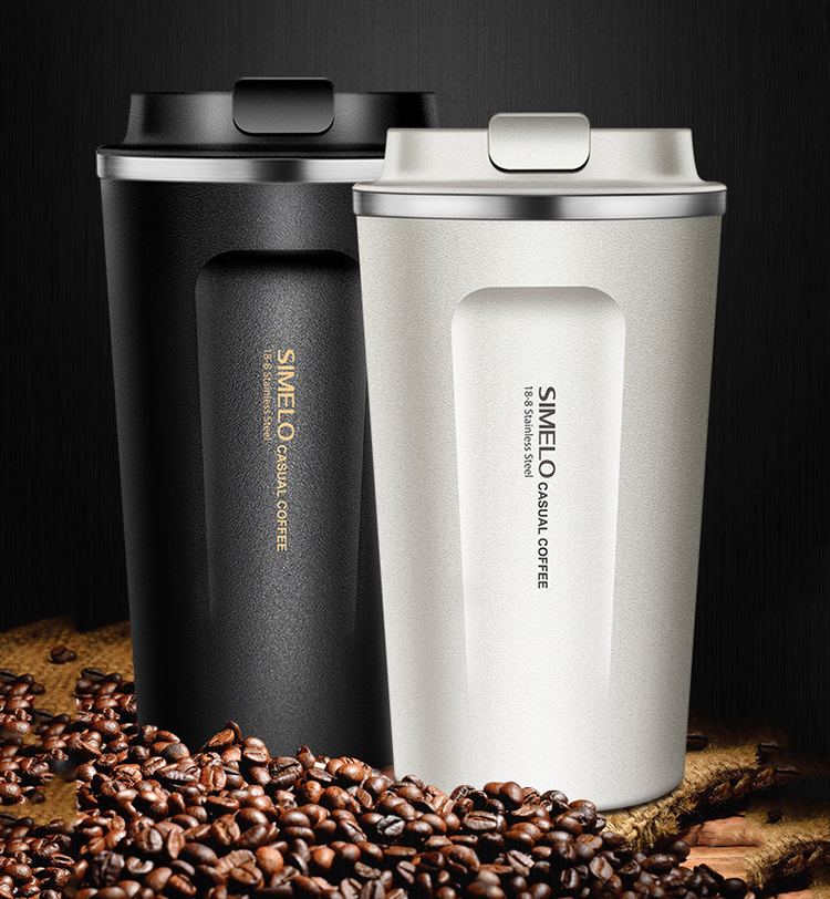 SIMELO 316 Stainless Steel Insulated Travel Mug for Men and Women 510ML Blue Mountain White 2