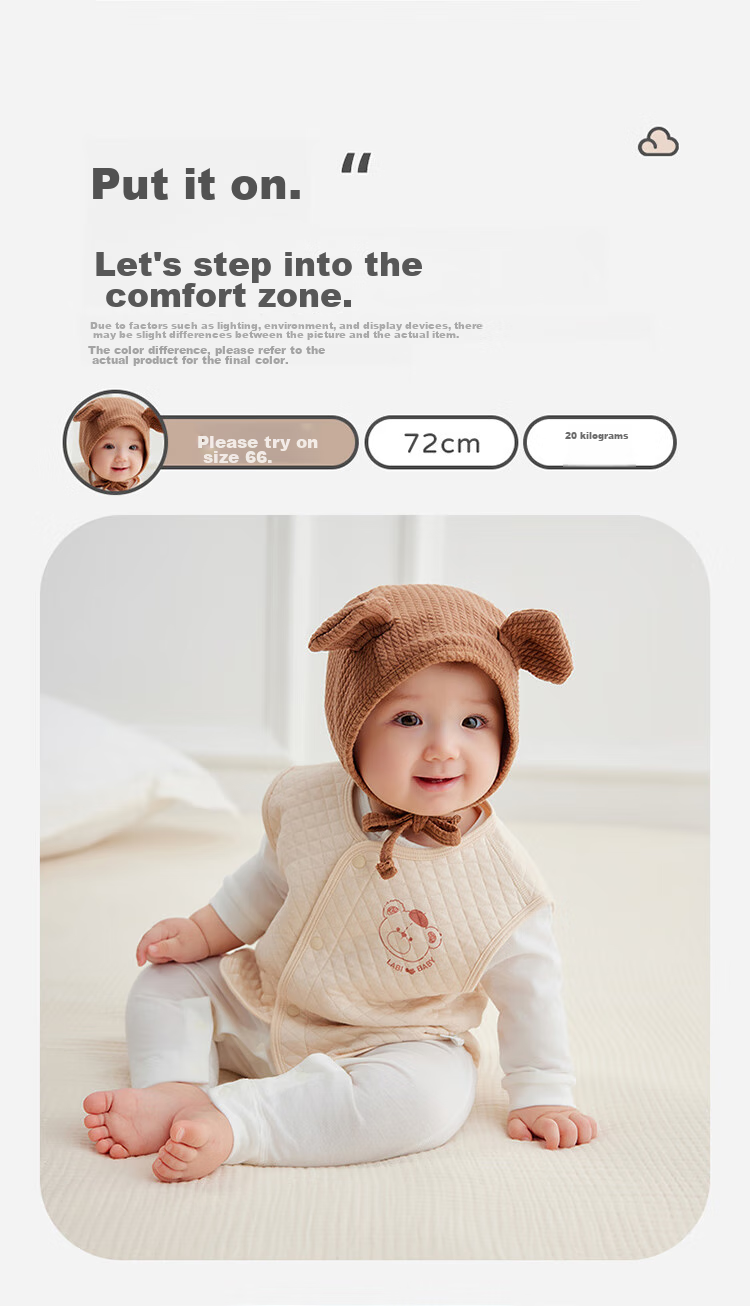 Labi Baby Children's Vest with Full Opening, Baby Waistcoat Spring And Autumn Boys And Girls Home Warm Vest, Khaki 110 16